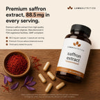 Luma Nutrition Cápsulas de Extracto de Azafrán - 88,50 mg de Azafrán Puro - 60 Cápsulas