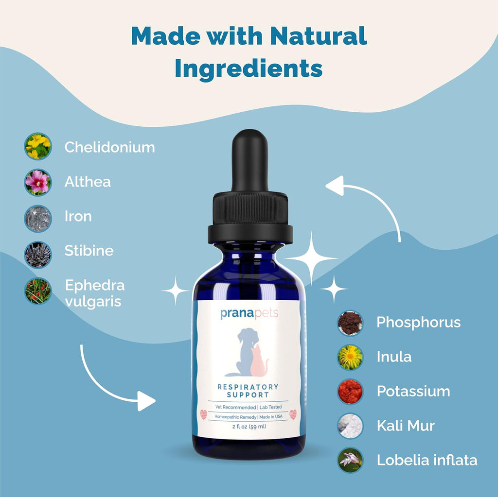 PranaPets Complemento Respiratorio para Perros y Gatos - Apoyo Natural a la Función Respiratoria