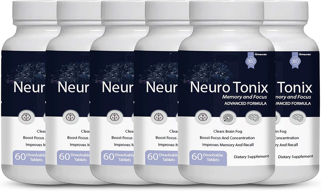 Neuro Tonix Advanced Formula for Memory and Focus - 6 Paquetes de 360 Cápsulas