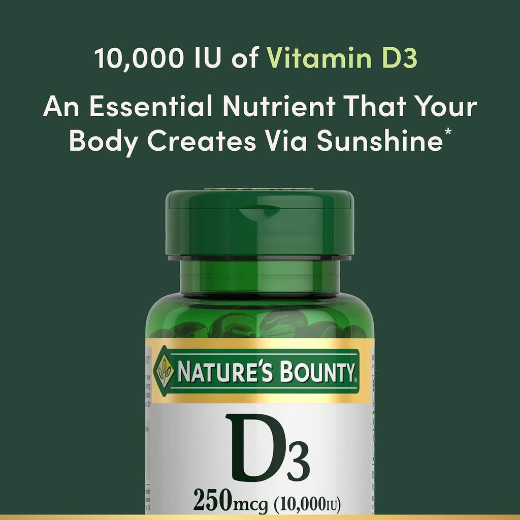 Nature's Bounty Vitamina D3 10000 UI, 72 Softgels
