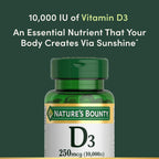 Nature's Bounty Vitamina D3 10000 UI, 72 Softgels