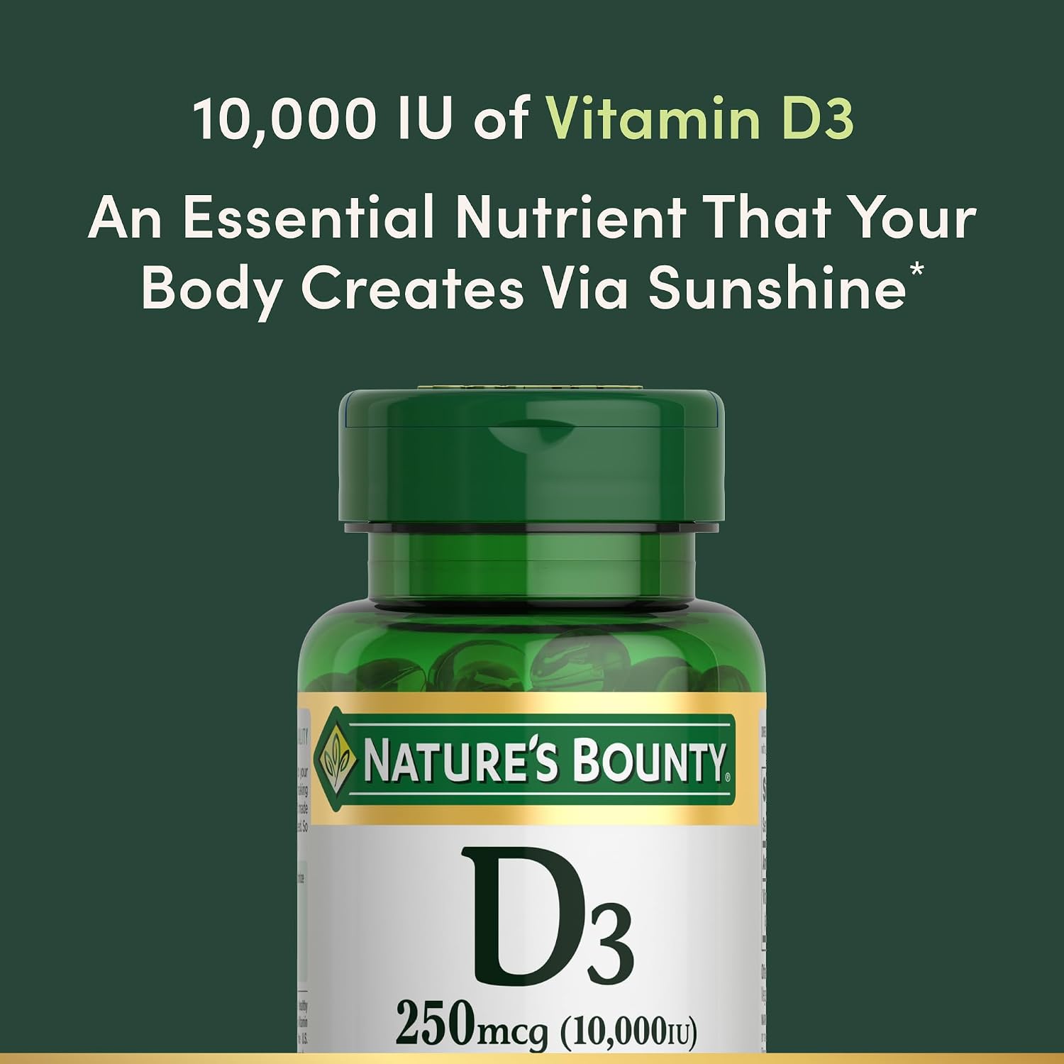 Nature's Bounty Vitamina D3 10000 UI, 72 Softgels