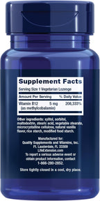 Life Extension Vitamina B12 Metilcobalamina 5 mg, 60 comprimidos sublinguales