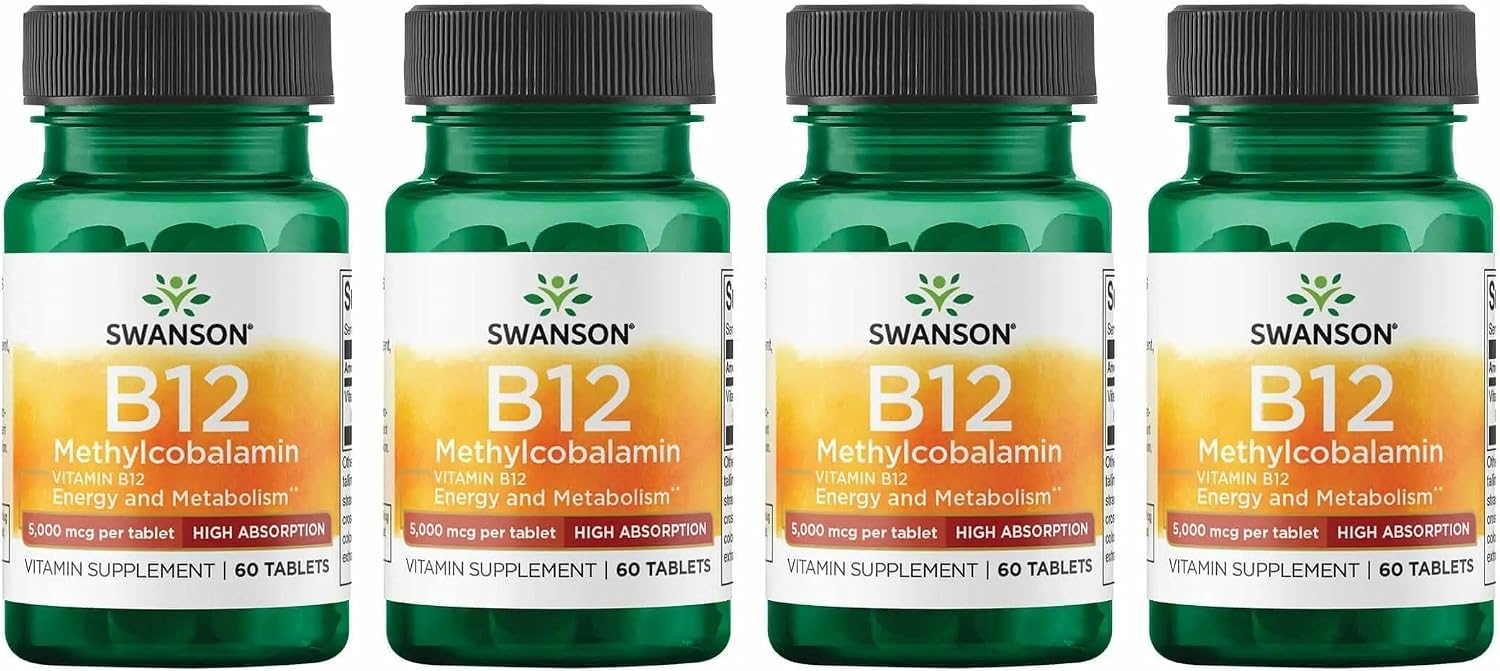 Swanson Vitamina B-12 Metilcobalamina Alta Absorción 5000 mcg 60 Comprimidos