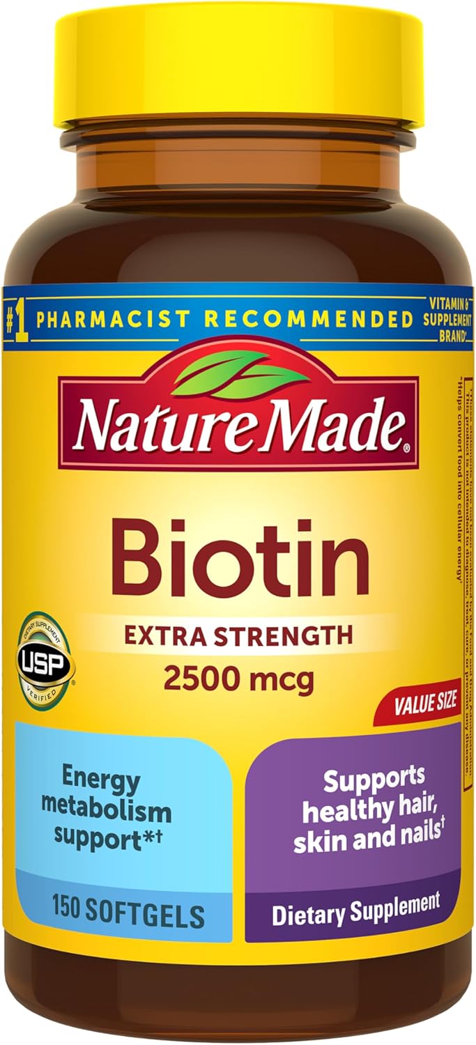 Nature Made Biotina 2500 mcg Máxima Potencia - 150 Cápsulas Blandas