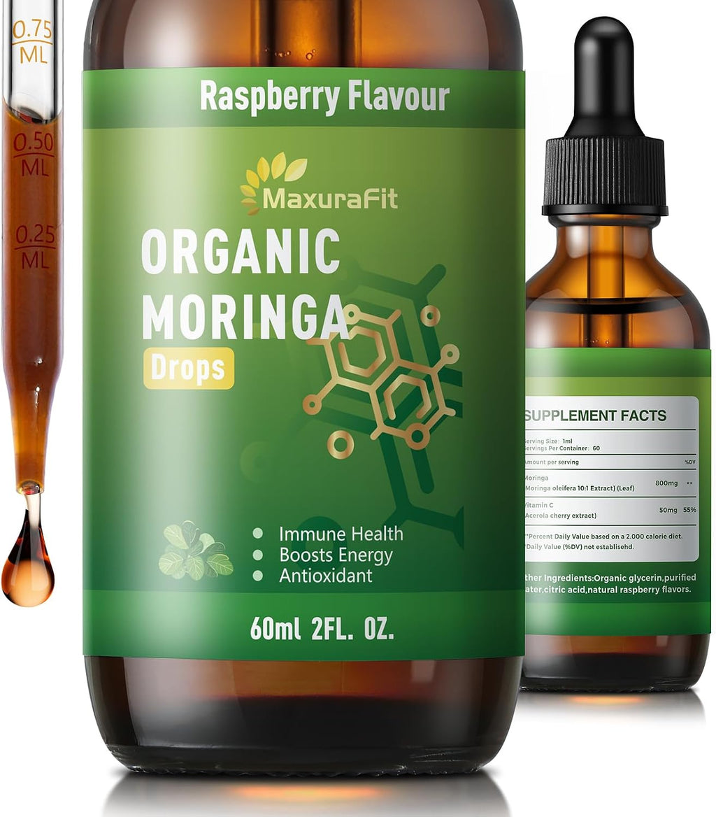 MaxuraFit Moringa Leaf Drops con Vitamina C - 118 ml