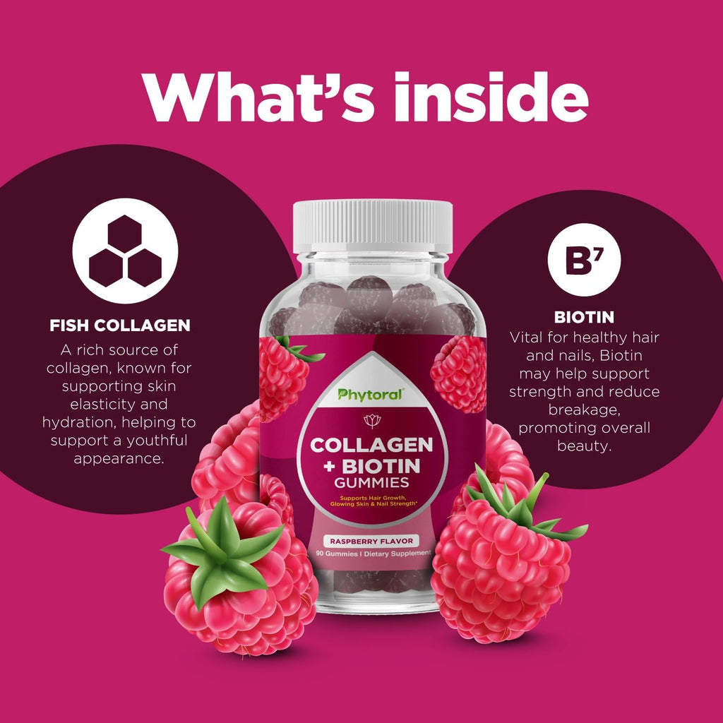 Gominolas de Colágeno Hidrolizado con Biotina para Mujer - Phytoral