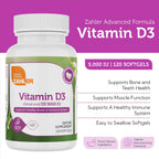 Zahler Vitamina D3 Avanzada 5000 UI Cápsulas Blandas (120 unidades)