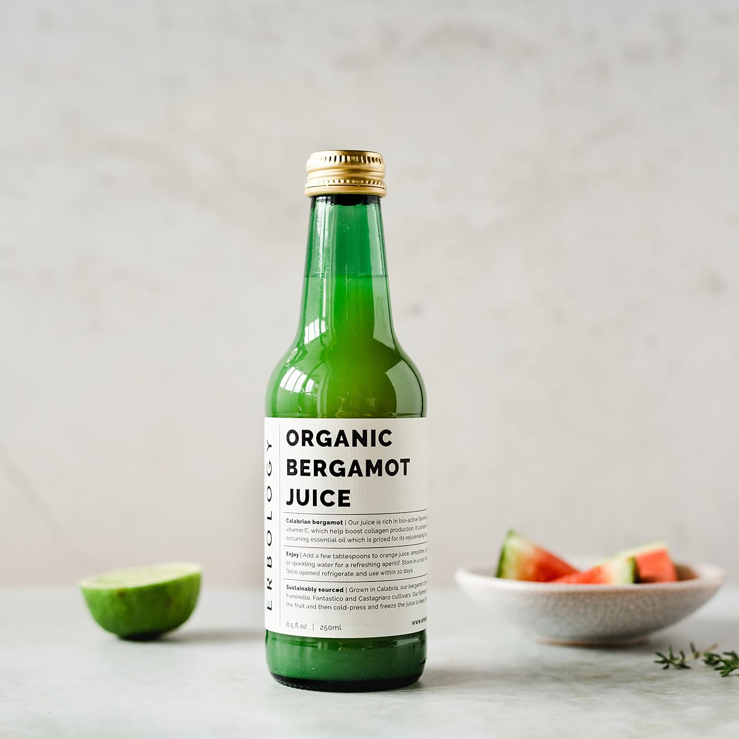Zumo de Bergamota 100% Orgánico 250ml (Caja de 12) - Rico en Flavonoides Bioactivos - Sin Azúcar Añadido - No GMO