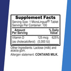 Superior Source Vitamina D3 5000 UI - 100 Tabletas Sublinguales de Disolución Rápida