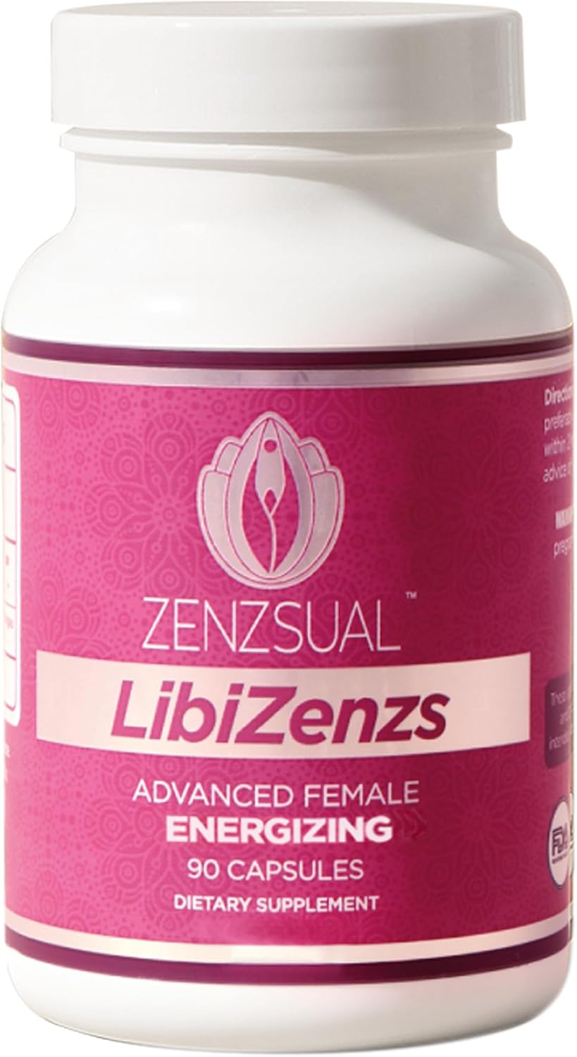 ZENZSUAL Libizenzs – Suplemento energético vegetal para mujeres – Sin cafeína – Con maca, ashwaganda y ginseng – 90 cápsulas veganas
