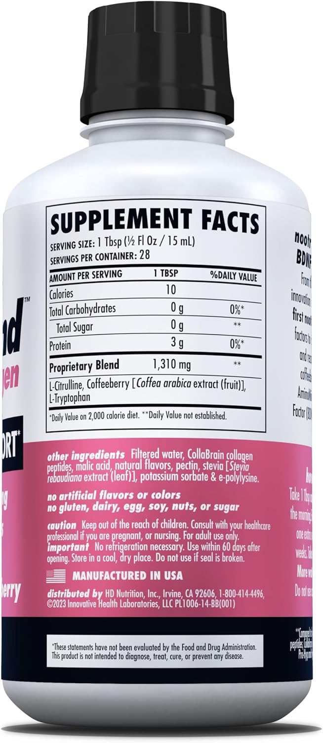 AminoMind – Suplemento de Colágeno Nootrópico para la Salud Cerebral – 14 Fl Oz (28 porciones)