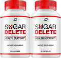Cápsulas Sugar Delete – SugarDelete Sugar Optimizer Complemento Avanzado, Fórmula Totalmente Natural para Mantener Niveles Saludables, Máxima Potencia, 2 Paquetes (120 Cápsulas)