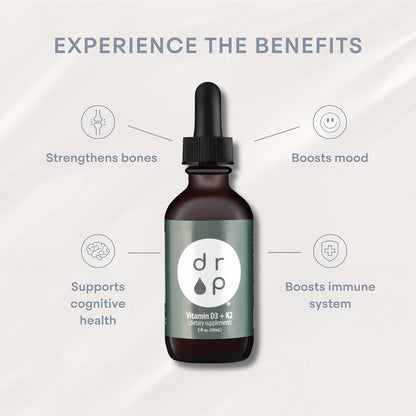 Drop Vitamina D3 + K2 Gotas Líquidas, 1000 – La vitamina D contribuye al mantenimiento de los huesos en – Image 3