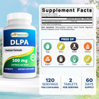 Best Naturals DLPA 500 mg, 120 Comprimidos