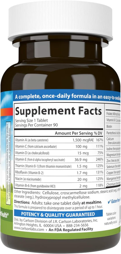 Carlson Labs Mini-Multi - Complejo Multivitamínico y Mineral, 90 Comprimidos – Image 2