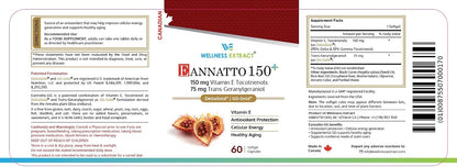 WELLNESS EXTRACT Annatto Tocotrienols 150mg con GG Gold, Suplemento de Geranylgeraniol, Vitamina E sin Tocoferol, 60 – Image 2