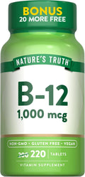 Vitamina B12 1000 mcg – 220 Comprimidos Veganos – Nature's Truth