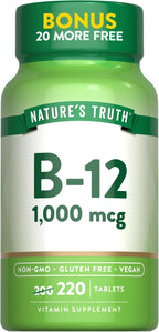 Vitamina B12 1000 mcg – 220 Comprimidos Veganos – Nature's Truth