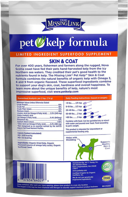 The Missing Link Pet Kelp Piel y Pelaje para – Superalimentos orgánicos: añaden antioxidantes y fitonutrientes – Image 3