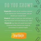 Smart for Life ADK Vitamins - Vitamina A, D3 y K2 - 90 Cápsulas