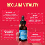 Vitamina B12 Líquida Orgánica - Metilcobalamina - 30 Dosis - Sabor Fresa