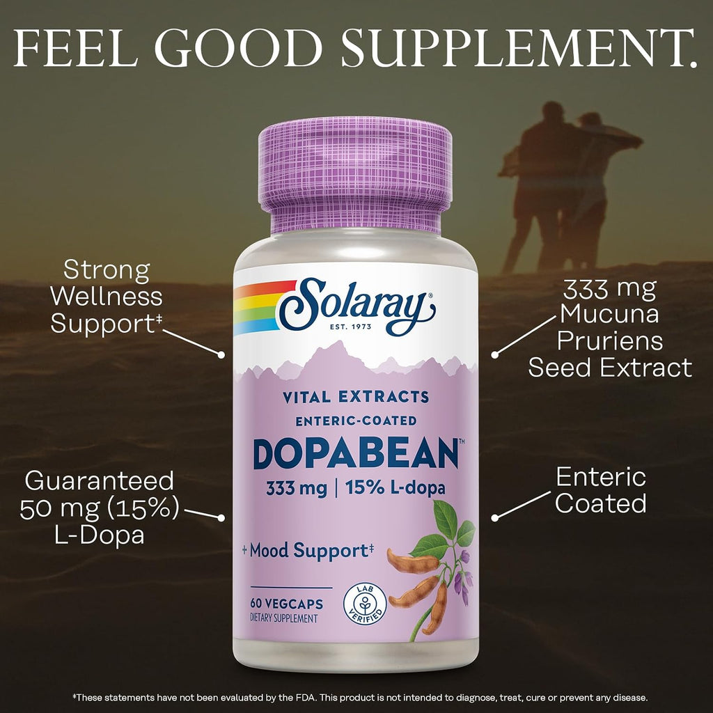 Solaray Dopabean - Mucuna Pruriens 333 mg con L-Dopa - 60 Cápsulas