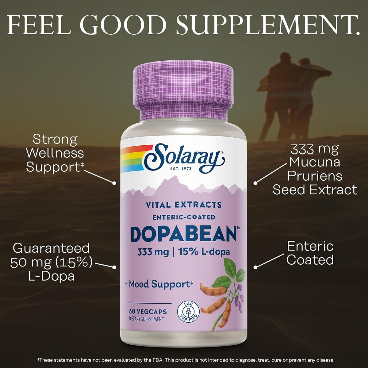 Solaray Dopabean - Mucuna Pruriens 333 mg con L-Dopa - 60 Cápsulas – Image 3
