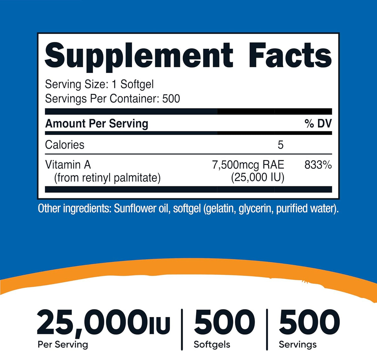 Nutricost Vitamin A 25000 IU, 500 Softgels, – El funcionamiento normal del sistema inmunitario. – Image 2