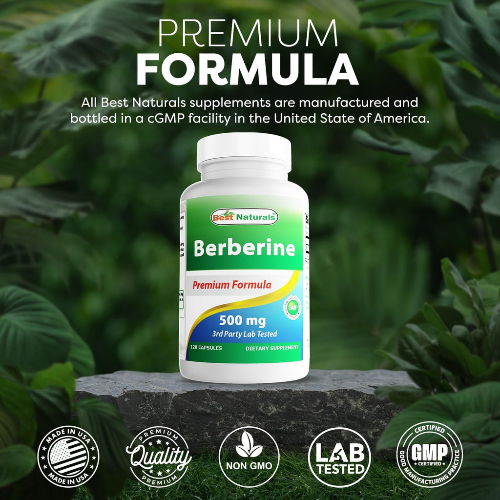 Best Naturals Berberina 500 mg, 120 Cápsulas