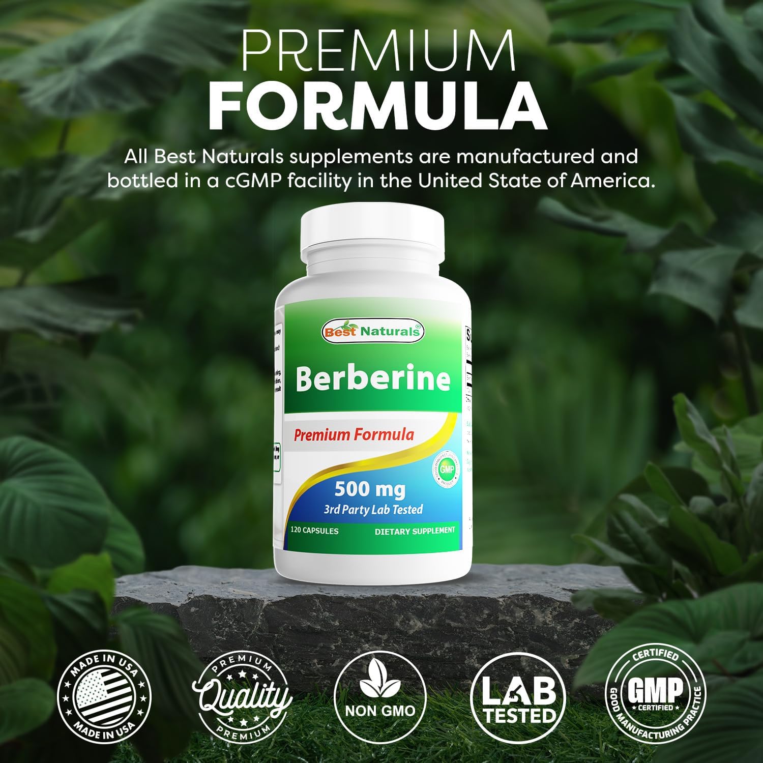 Best Naturals Berberina 500 mg, 120 Cápsulas