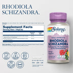 SOLARAY Rhodiola Schizandra - Extracto de Rhodiola Rosea - Apoyo energético y estrés ocasional - Vegano, 60 cápsulas