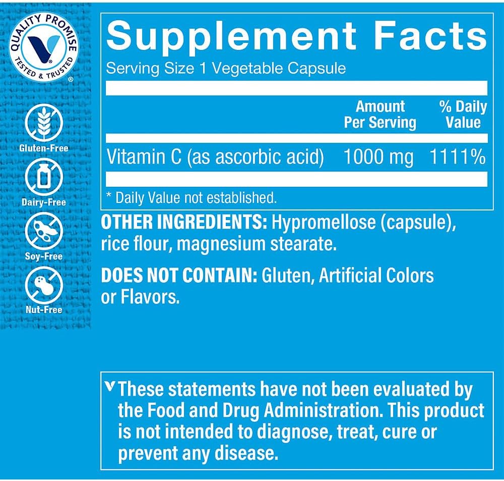 The Vitamin Shoppe Vitamina C 1000 mg, 300 Cápsulas