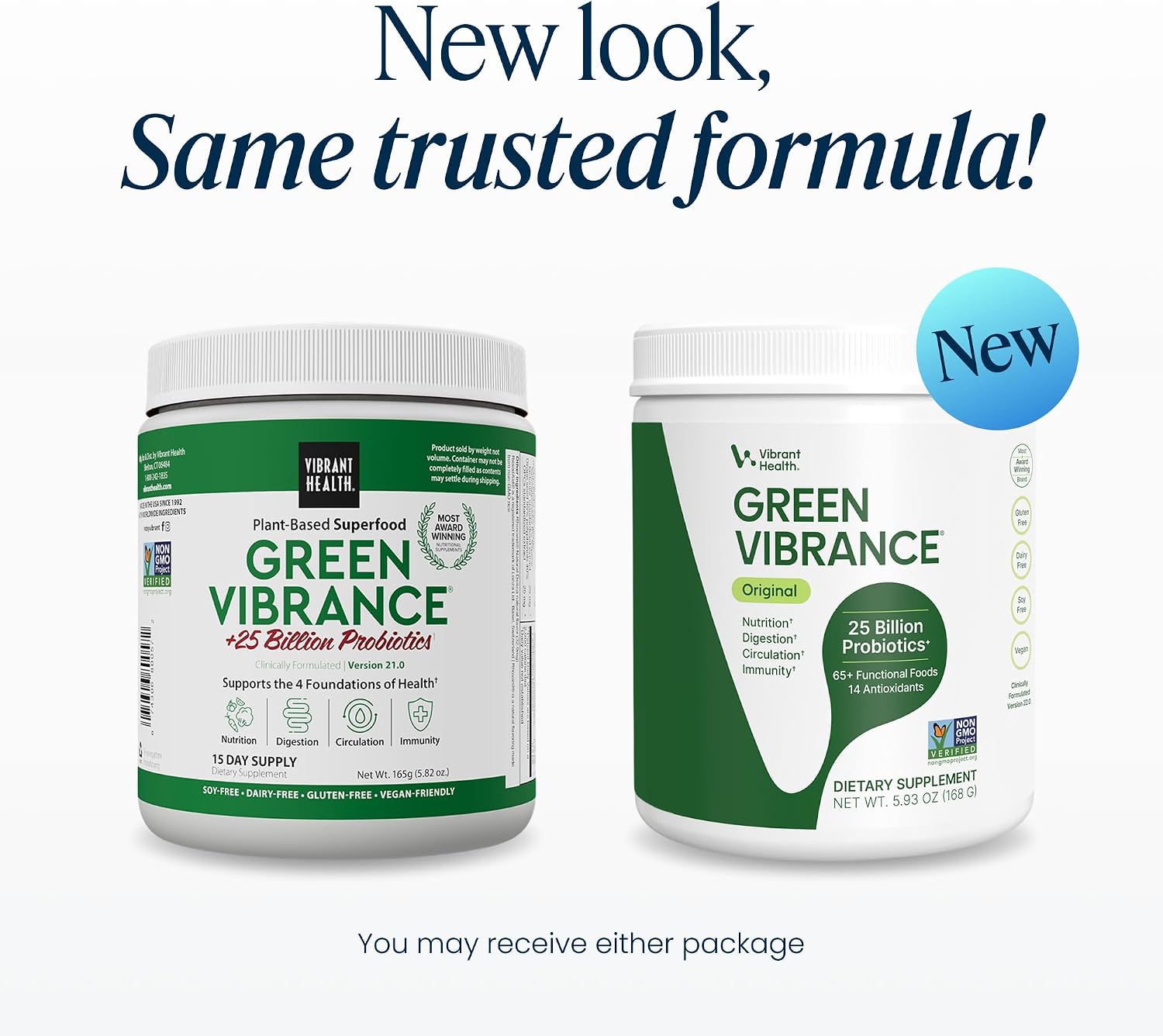 Green Vibrance de Vibrant Health - Superfood en Polvo Vegano, 15 Raciones