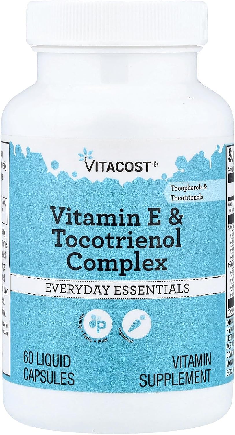Vitacost Vitamin E and Tocopherols Complex, 60 Liquid Capsules