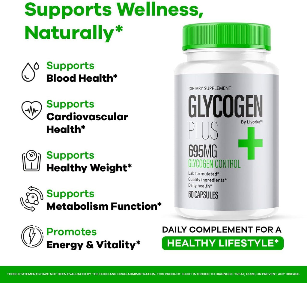 Glycogen Plus Cápsulas - Complemento Alimenticio para el Apoyo de Glucógeno, Fórmula Natural, 60 Cápsulas