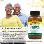 Country Life Coenzyme B-Complex con Metilfolato y B12, 240 Cápsulas