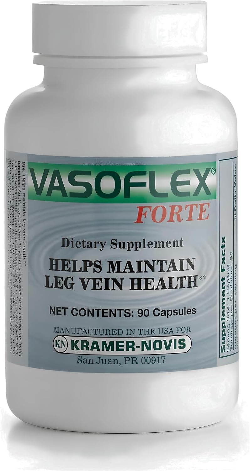 Vasoflex-Forte – Suplemento para la Salud de las Venas y las Piernas Cansadas – 90 Cápsulas