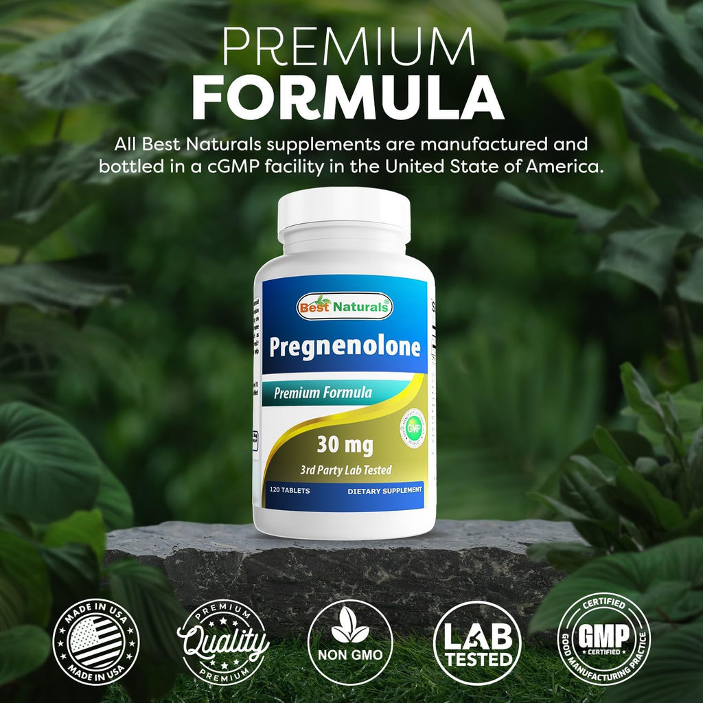 Best Naturals Pregnenolona 30 mg – 120 Comprimidos (Pack de 2)