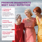 Gominolas Multivitamínicas para Mujeres 50+ con Omega 3, Coenzima Q10, Hierro, Calcio - Pack de 2