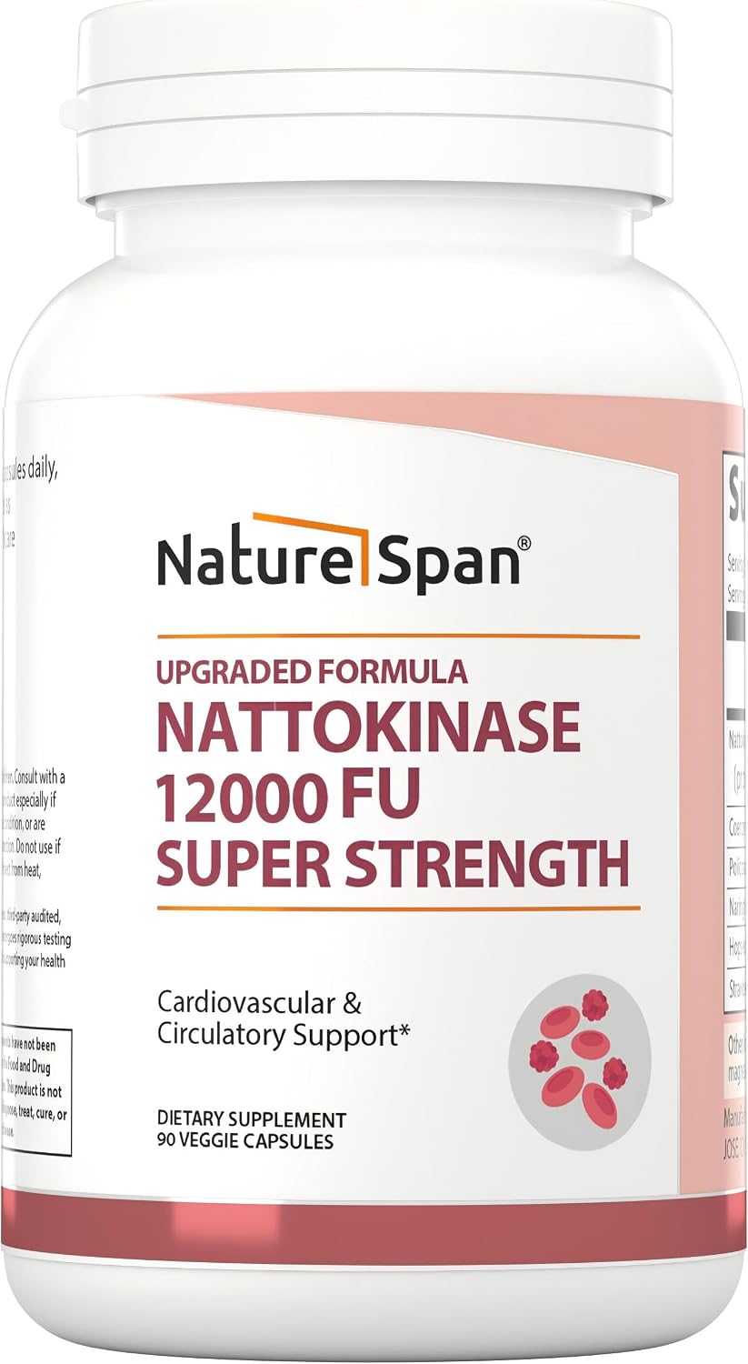 NATURESPAN Nattokinase 12.000 FU - 90 Cápsulas - Complemento Enzimático para Hombres y Mujeres