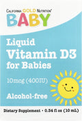 California Gold Nutrition Vitamina D3 para Bebés - 10 ml (400 UI por gota)