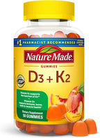 Nature Made Vitamin D3 K2 Gummies – 5000 UI de Vitamina D3 y 100 mcg de Vitamina K2, 50 Gominolas