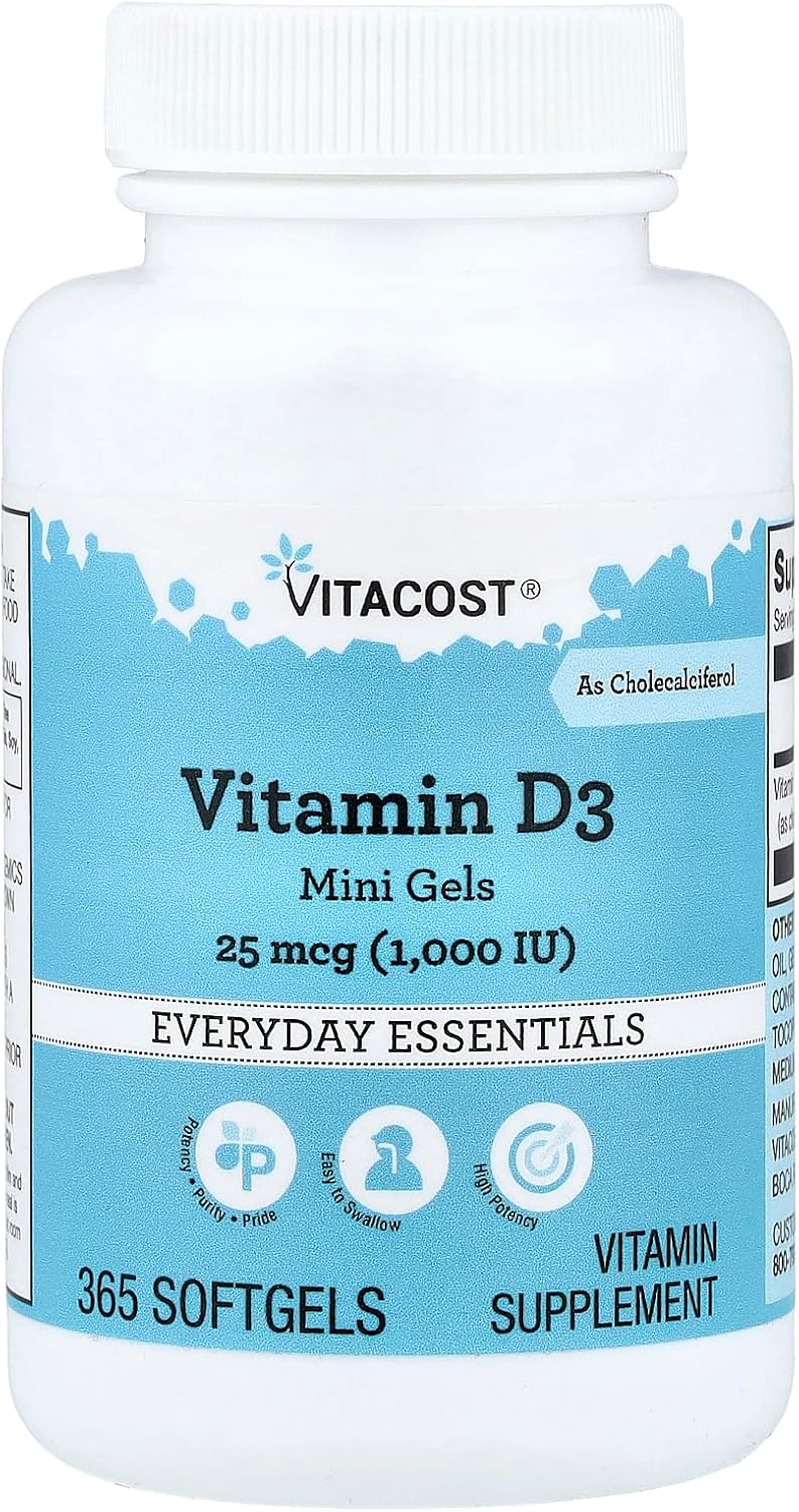 Vitacost Vitamina D3 (Colecalciferol) 2000 IU - 300 Cápsulas