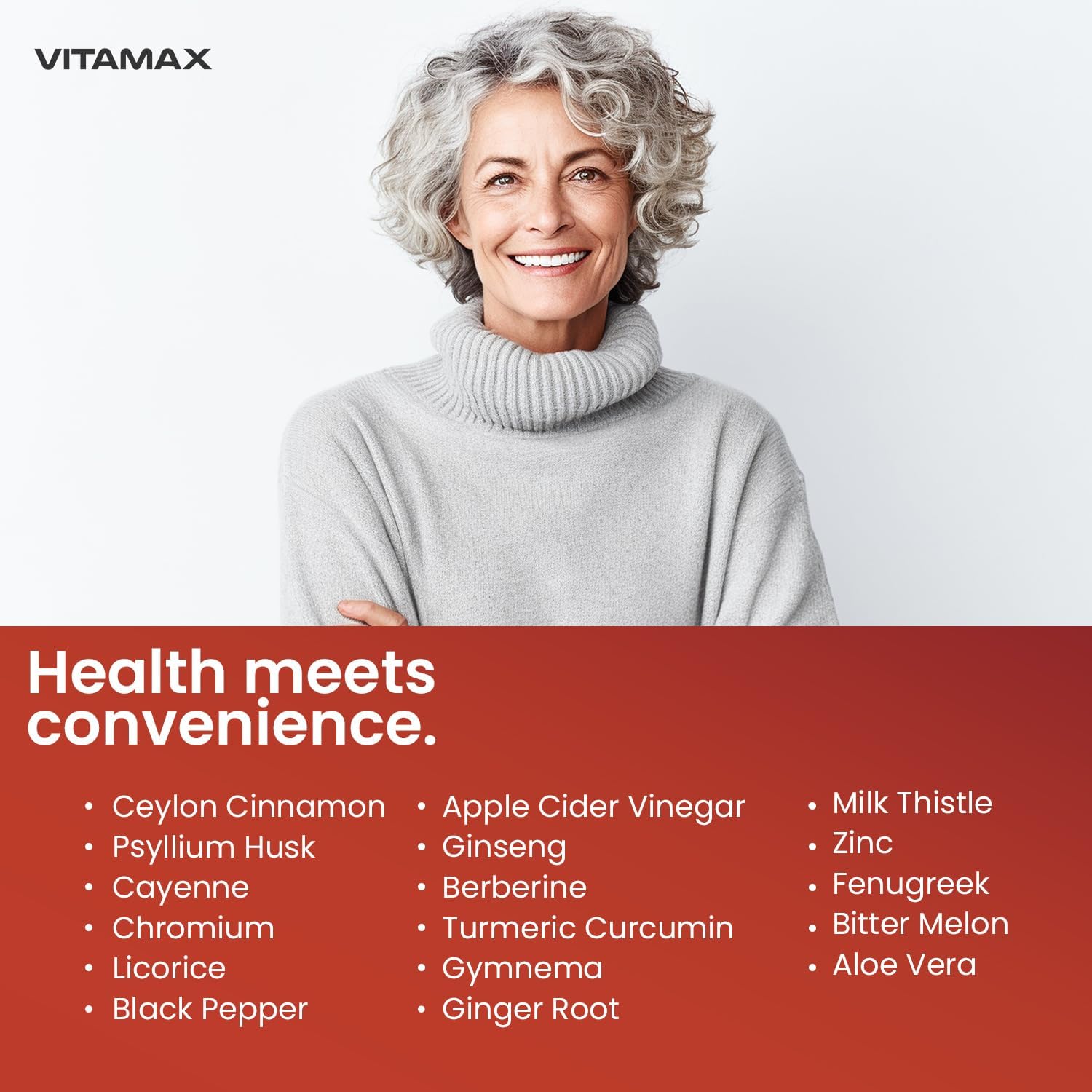 Vitamax Complejo de Canela de Ceilán, Vinagre de Manzana y Cúrcuma con Ginseng, Berberina y 12 Ingredientes Más - 60 Cápsulas