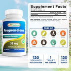Best Naturals Pregnenolona 30 mg – 120 Comprimidos (Pack de 2)
