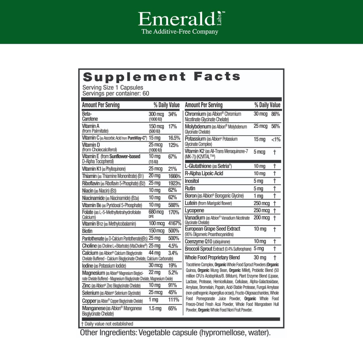EMERALD LABS Mujeres 45+ Multivitamínico 1 – Salud cardíaca: La vitamina K contribuye a la coagulación sanguínea – Image 2
