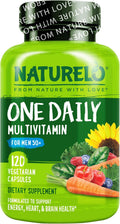 NATURELO Multivitamínico para Hombres 50+ - Complejo Diario con Vitaminas, Minerales y Alimentos Orgánicos, 120 Cápsulas Vegetales
