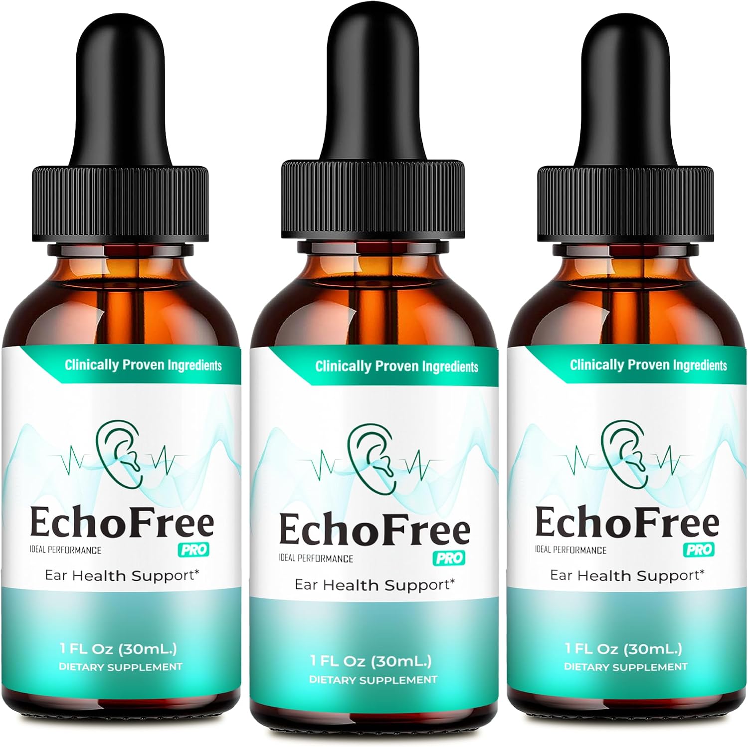 Echo Free Tinnitus Drops - Complemento Alimenticio en Gotas (3 Envases)