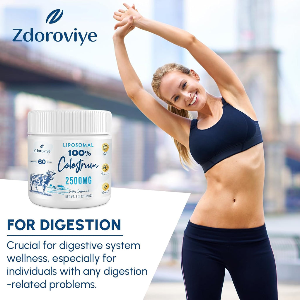 Zdoroviye Liposomal Bovine Colostrum Powder Supplement 2500 mg, 60 Servings